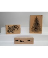 PSX Pheasant wheat wood rubber stamp Stampendous Peacock fan Stampin up ... - $9.89