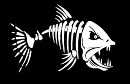 Fish Fishing Skeleton Bones Skull Auto Car Boat Bumper Window Decal Sticker 10&quot; - £6.80 GBP