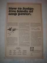 1973 Ampeg Amps Ad - How to Judge five kinds of amp power - £13.82 GBP