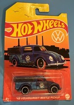 Hot Wheels &#39;49 Volkswagen Beetle Pickup 2022 Blue Purple VW Card 7/8 - £4.60 GBP