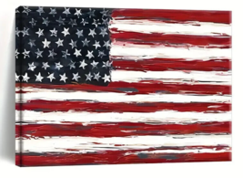 American Flag Canvas Print Framed 11.8&quot; x 15.7&quot; Wall Art NEW! - £10.94 GBP