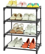 Black 4-Tier Freestanding Shoe Racks, Kids Shoe Racks For Compact Spaces, - $774.08 MXN