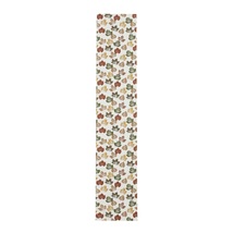 NEW Stamped Fall Autumn Leaves Table Runer 14 x 72 in. beige cotton poly blend - £11.92 GBP