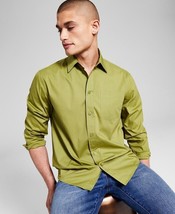 And Now This Men&#39;s Poplin Long Sleeve Button Up Shirt Green Size X-Large - £20.32 GBP