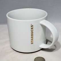 Starbucks 16 oz Solid White Gold STARBUCKS Text Ceramic Coffee Tea Mug 2012 - £14.90 GBP