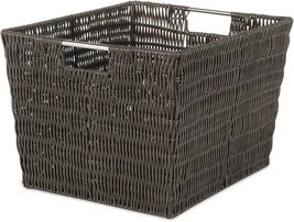 Rattique Storage Tote Basket In Espresso By Whitmor. - £28.74 GBP