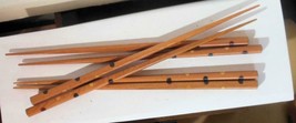 3 Sets of Bamboo Chop Sticks Natural Color with Dark Brown and Yellow Dots - $11.88