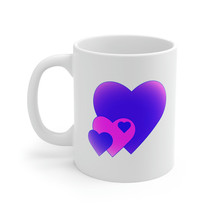 Hearts Purple Pink Multi Valentine&#39;s Day Ceramic Coffee Mug 11oz - $15.95