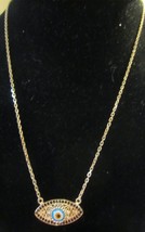 Evil Eye Rhinestone  18k over silver Pendant Necklace - $27.50