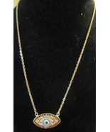 Evil Eye Rhinestone  18k over silver Pendant Necklace - £21.47 GBP