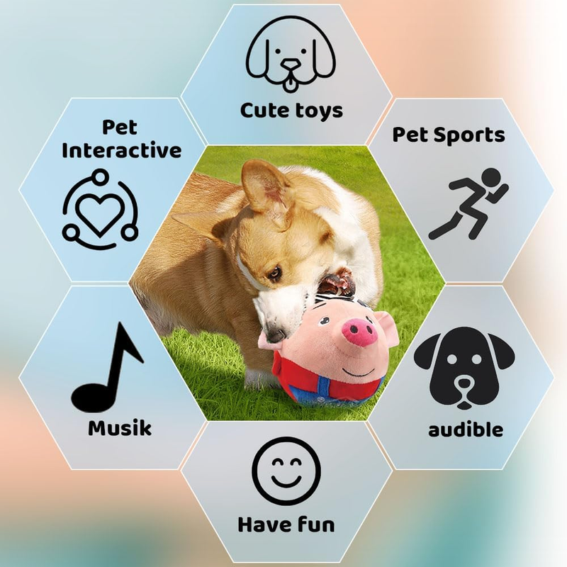 2025 Upgrade Active Moving Pet Plush Toy, Squeaky Dog Ball Toy Interactive Dog T Item image 4