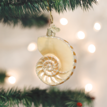 Old World Christmas Nautilus Sea Shell Nautical Glass Christmas Ornament 12150 - £11.03 GBP