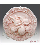 2D Silicone Soap Mold â€“ Sunnyside Bunnies &amp; Egg - $26.00