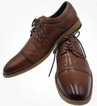 Stacy Adams Brown Prescott Mens Leather Cap Toe Oxford Dress Shoe Sz 9M - £35.74 GBP