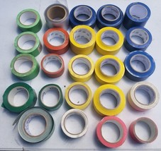 Lot of Multiple Colors Uline 2 &amp; 3 Inch Vinyl Safety Tape Blue Orange Red Yellow - £47.87 GBP