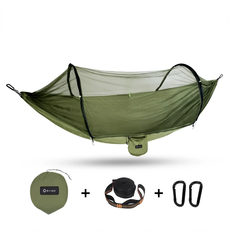Portable Outdoor Camping Hammock 1-2 Person Go Swing with Mosquito Net Hanging - £61.47 GBP