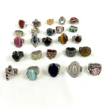 25 Pc Paparazzi Stretch Back Rings Rhinestone Centers Silver Gold Tone NWOT - $22.49