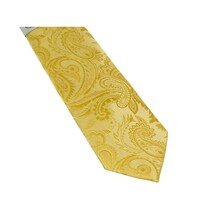 Men's Stacy Adams Tie and Hankie Set Woven Silky Satin #SAT114 Gold Paisley image 3