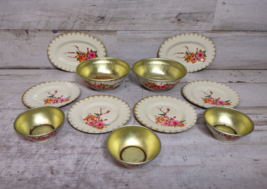 Vintage Tin Litho Asian Flower Style Miniature Child Play Dollhouse Dish... - $23.28