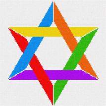 Pepita Needlepoint Canvas: Jewish Star Color Strokes, 10&quot; x 10&quot; - £39.28 GBP+