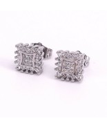 18k Layered real Gold Filled Push Back earrings Men Women Icedcut micro ... - $10.00