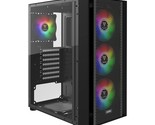 Atx Mid Tower Gaming Computer Pc Case With Side Tempered Glass, 4X 120Mm... - £73.52 GBP