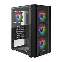 Atx Mid Tower Gaming Computer Pc Case With Side Tempered Glass, 4X 120Mm... - $93.99
