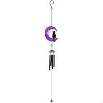 Black Cat on Moon Metal Windchime Outdoor Wind Chime 15.75 Inch - $22.98
