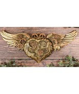 Steampunk Romantic Angel Winged Heart Clockwork And Gearwork Wall Plaque... - $36.45 CAD