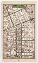 1951 Original Vintage Map Of Portland Oregon Downtown Business Center - £19.49 GBP