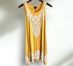 5th &amp; Love Women Boho Yellow Sleeveless Tank Dress Cami Summer Holiday S... - £12.66 GBP