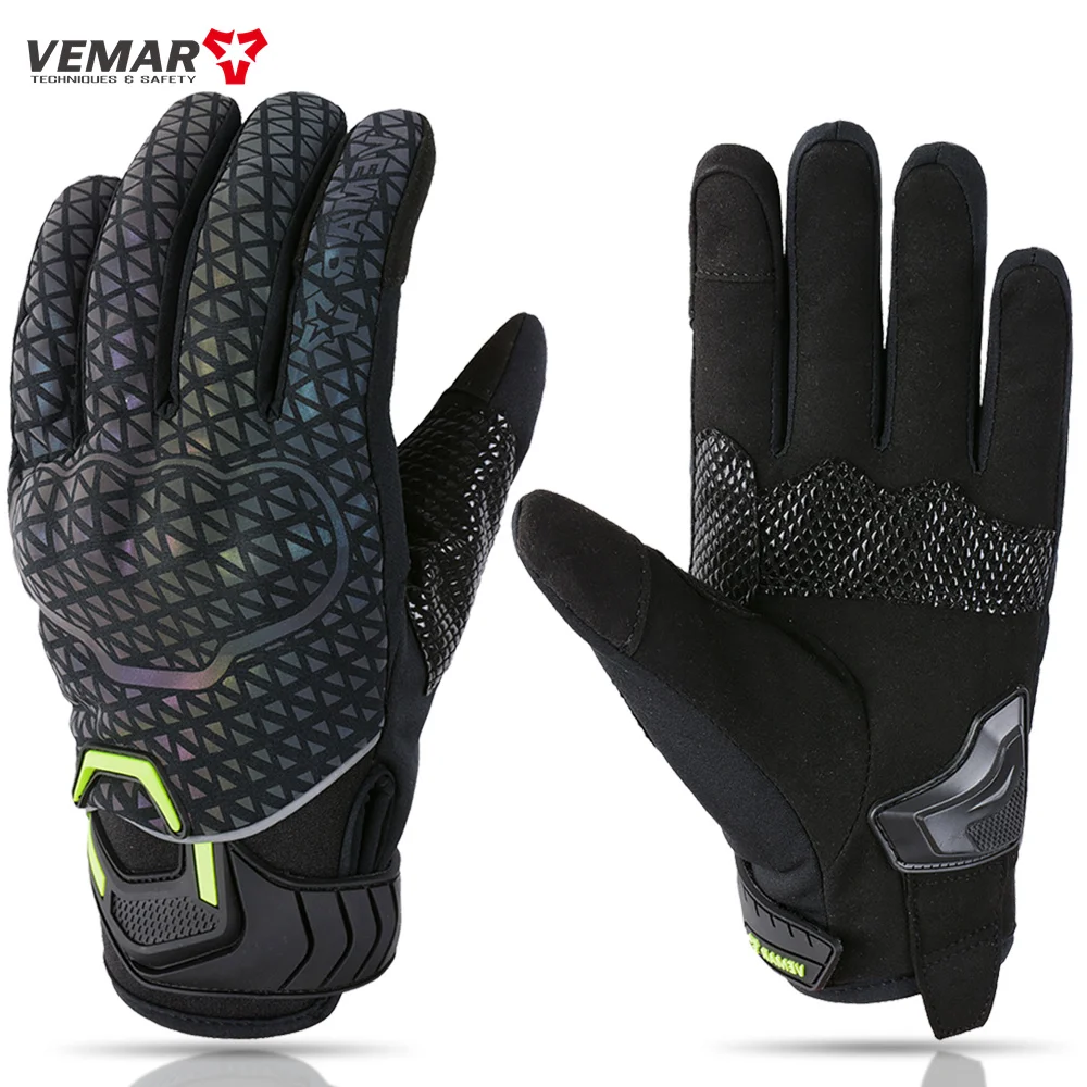 VEMAR Winter Warm Motorcycle Gloves Windproof Reflective Moto Gloves Men Women M - £477.92 GBP