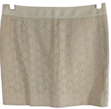 J Crew White Ivory Mini Skirt size 0 Cream Creamy Lace Floral 29x15 29 w... - $29.70
