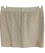 J Crew White Ivory Mini Skirt size 0 Cream Creamy Lace Floral 29x15 29 w... - $564.28 MXN