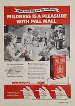1956 Print Ad Pall Mall Cigarettes Calves with Blue Ribbons in Country - £17.07 GBP
