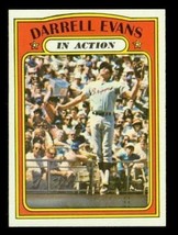 Vintage 1972 Topps Baseball Trading Card Darrell Evans Braves In Action #172 - £9.07 GBP