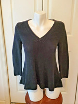 Banana Republic Black Size Small Ladies Cable Knit V-Neck Front Flow Sweater - £11.83 GBP