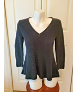 Banana Republic Black Size Small Ladies Cable Knit V-Neck Front Flow Swe... - £11.85 GBP