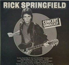 Rick Springfield Concert Promo Vintage Magazine Ad Original Ready To Frame 1983 - £16.75 GBP