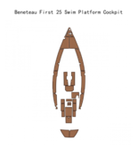 Beneteau First 25 Swim Platform Cockpit Boat EVA Faux Teak Deck Floor Pad - $2,723.54 CAD