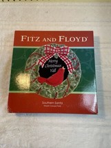 NEW Fitz and Floyd Southern Santa Wreath Canape Plate 10 inch plate Handcrafted - $23.32