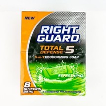 NEW 8 Right Guard Total Defense 5 Refreshing Soap Bars 4 oz each Sealed - £31.43 GBP