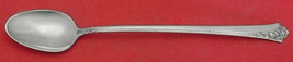 Damask Rose by Oneida Sterling Silver Iced Tea Spoon 7 1/2&quot; Vintage Silverware - £37.92 GBP