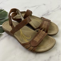 Abeo Womens Brynn Sandals Size 9.5 N Brown Leather Straps Comfort Flat - $646.87 MXN