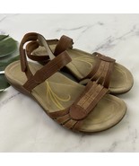 Abeo Womens Brynn Sandals Size 9.5 N Brown Leather Straps Comfort Flat - $651.16 MXN