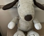 Hallmark Knit Sock Snoopy Plush Peanuts 2010 Stuffed Dog 9.5&quot; Lovey Toy - $14.80