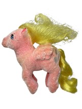 Vintage My Little Pony Best Wishes G1 So Soft Pink Flocked Fuzzy &quot;Pegasus&quot; 1980s - £8.35 GBP