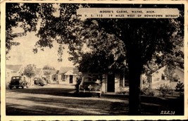 Vintage Real Picture Postcard -Moore&#39;s Cabins &amp; Old Cars Wayne, Michigan BK37 - £5.80 GBP