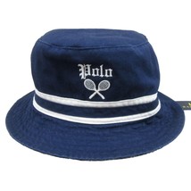 Polo Ralph Lauren Reversible Bucket Hat Tennis Racquet Adult Size S/M NEW - £39.92 GBP