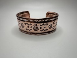 Vintage Native American Southwestern Stamped Copper Cuff 2.25” X 2.2cm - £63.50 GBP